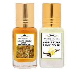 Menjewell Set of 2 Champa Yellow & Vanilla Attar 10 ml-43