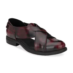 Delize Men Burgundy Fisherman Sandals-image-76