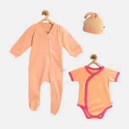 cherrytoes Kids Peach-Coloured Set of 2 Sleepsuit-picture-12