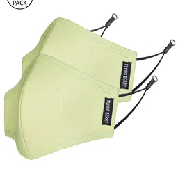 FLYING BERRY Pack Of 2 Lime Green Solid 3-Ply Reusable Anti Pollution N95 Masks-image-78