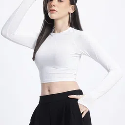 glitchez Effortless Glamour Fitted Crop Top-image-49
