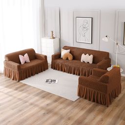 HOKIPO Brown Polyester 1 Piece Sofa Cover-image-25