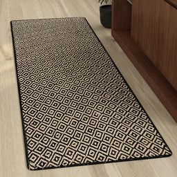 Saral Home Black & Beige Handloom Geometric Runner-28