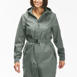 Quechua By Decathlon Women Green Knee Length Waterproof Rain Jacket-55