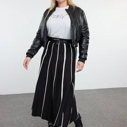 Trendyol Striped A-line Maxi Skirt-image-4