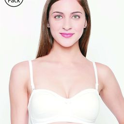 Lady Love Pack of 2 White Solid Non-Wired Non Padded Everyday Bra LLBR8082Combo1-picture-47