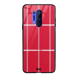DailyObjects Red & White Rose Rope Checks OnePlus 8 Pro Glass Case-22