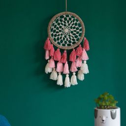 Chumbak Ombre Pink Tassels Dream Catcher-14