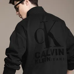 Calvin Klein Jeans Mock Collar Placement Brand Logo Print Detail Sweatshirt-picture-31