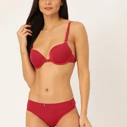 MAKCLAN Women Red Solid Lingerie Set K27019LD-picture-6