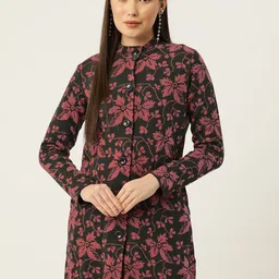 American Eye Acrylic Floral Design Longline Cardigan-image-22