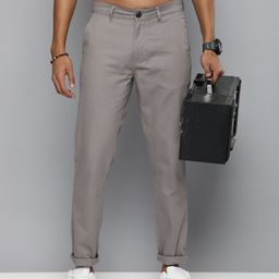 R.Code by The Roadster Life Co. Men Solid Pure Cotton Chinos Trousers-image-22