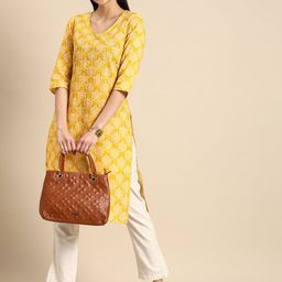 Anouk Women Pure CottonEthnic Motifs Printed Straight Kurta-image-91