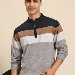 Mast & Harbour Men Striped Acrylic Pullover-image-12