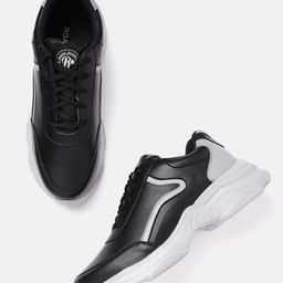 Roadster Men Black & Grey Solid Sneakers-picture-8