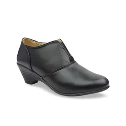 VALIOSAA Women Black Solid Heeled Boots-image-71