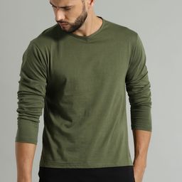 Roadster Men Green Layered Cotton Pure Cotton T-shirt-image-81
