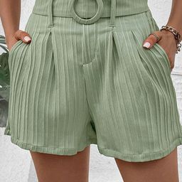 DressBerry Women Crinkled Shorts with Belt-picture-32