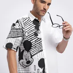 Disney by Glitchez Mickey Mouse Print Oversized Shirt-image-55