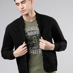 HIGHLANDER Men Black Solid Bomber Jacket-58