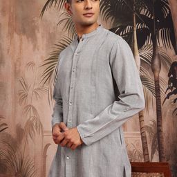 Sangria Mandarin Collar Button-Down Straight Kurta-47