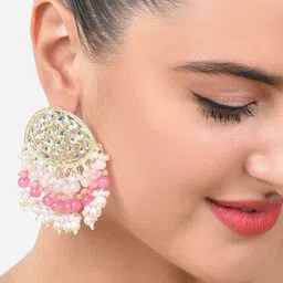 Zaveri Pearls Gold-Plated Classic Drop Earrings-image-82