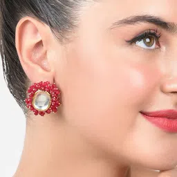 Zaveri Pearls Gold-Plated Square Studs Earrings-49