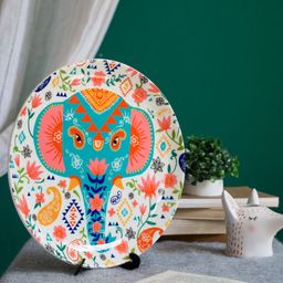 Chumbak Cream-Coloured & Multicoloured Printed Wall Plate-31