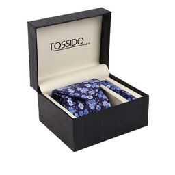 Tossido Men Blue Printed Accessory Gift Set-image-75