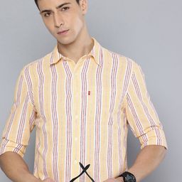 Levis Linen Cotton Slim Fit Striped Casual Shirt-image-7