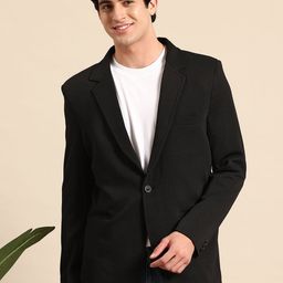 Mast & Harbour Notched Lapel Single-Breasted Textured Blazer-image-56