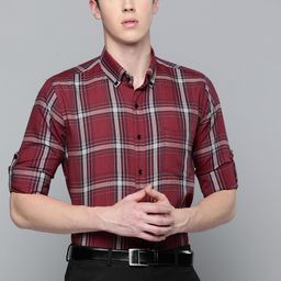 DENNISON Men Smart Slim Fit Tartan Checks Formal Shirt-picture-18