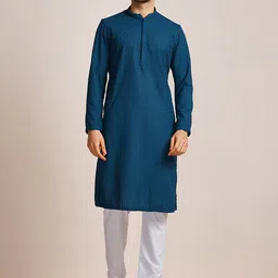 Manyavar Men Mandarin Collar Kurta with Pyjamas-13