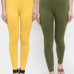 TAG 7 Women Pack Of 2 Solid Churidhar Length Leggings-picture-28