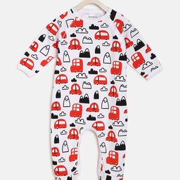 berrytree Kids Red & White Printed Organic Cotton Sustainable Rompers-picture-23