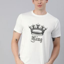 BRATMA Men White Printed Round Neck Pure Cotton T-shirt-image-76