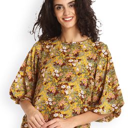 Gipsy Women Mustard Printed Top-picture-20