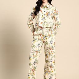 DARVI Floral Printed Shirt & Trousers Co-Ord Set-image-83