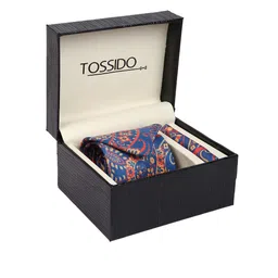 Tossido Men Blue & Red Printed Accessory Gift Set-image-60