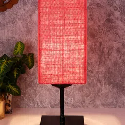 Devansh Pink Solid Traditional Buffet Table Lamp-45