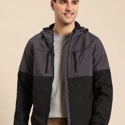 Mast & Harbour Colourblocked Hooded Zip Detail Jacket-image-43