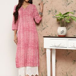 Varanga Women Printed Gotta Patti Pastels Kurta-image-63