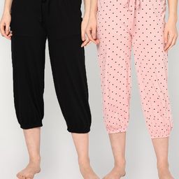 SHARKTRIBE Women Pack of 2 Cotton Lounge Capris-image-26