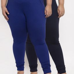 TAG 7 PLUS Women Pack Of 2 Solid Plus Size Ankle-Length Leggings-picture-18