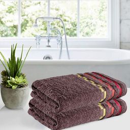 BIANCA Set of 2 Brown 450 GSM Bath Towels-43