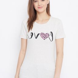Bishop Cotton Women White Printed Round Neck T-shirt-image-88