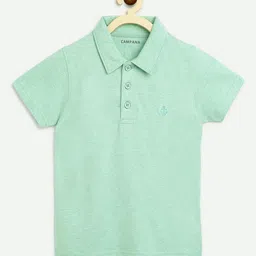 Campana Boys Green Solid Polo Collar T-shirt-image-27
