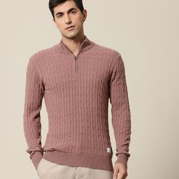 Mr Bowerbird Mock Collar Cable Knit Pullover Sweater-image-87