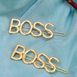 Crunchy Fashion Women Gold-Toned Set of 2 Bobby Pins-51