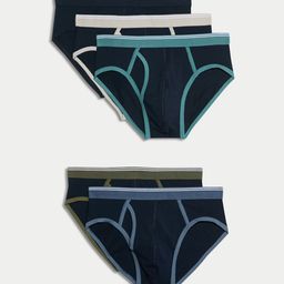 Marks & Spencer Pack Of 5 Printed Mid Rise Briefs T146805SNAVY MIX-picture-41